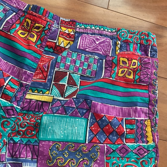 Vintage 1980s On Your Mark Wild Print Nylon Shorts - Picture 2 of 8